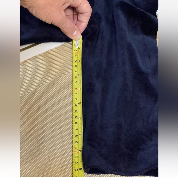 Velvet Velour Woman’s Dress Size S/M Dark Blue Zippers Size 40 - Picture 8 of 8